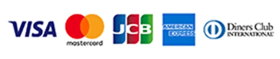 VISA,mastercard,JCB,AMERICAN EXPRESS,dinersClubがご利用いただけます。